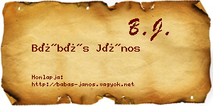 Bábás János névjegykártya