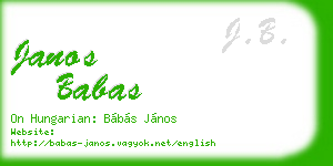 janos babas business card