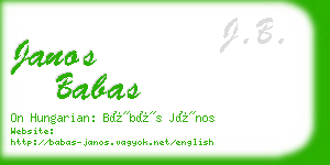 janos babas business card